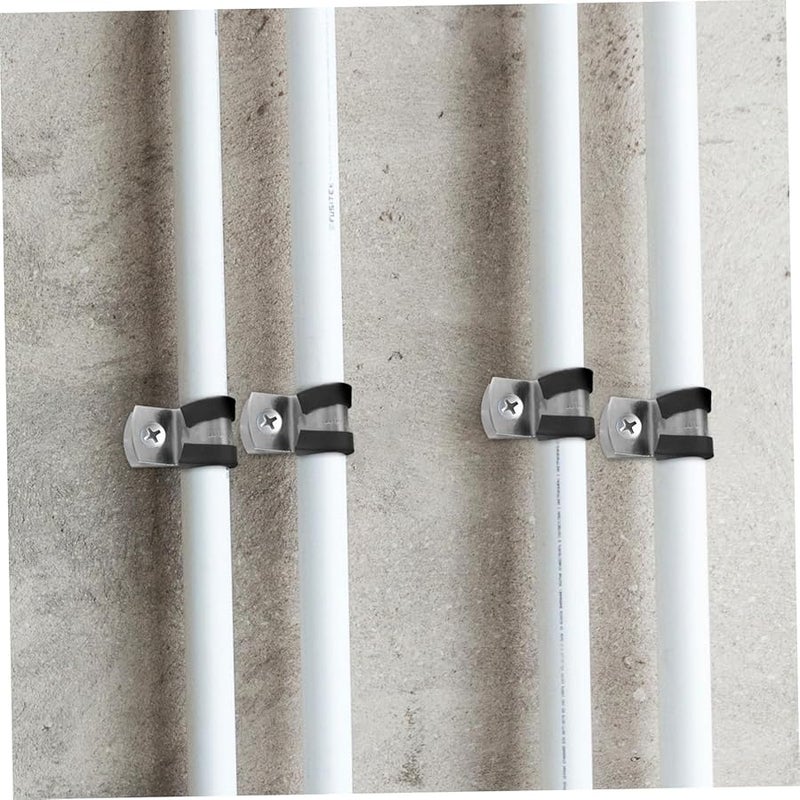 5Pcs Stainless Steel Rubber Coated Cable Clamps For Pipe Hose And Wire 25mm - Image 3